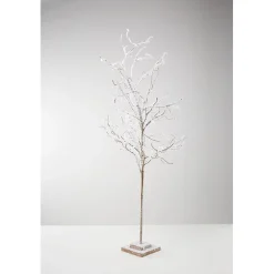 Arbre de Noël enneigé blanc effet neige H 130 cm