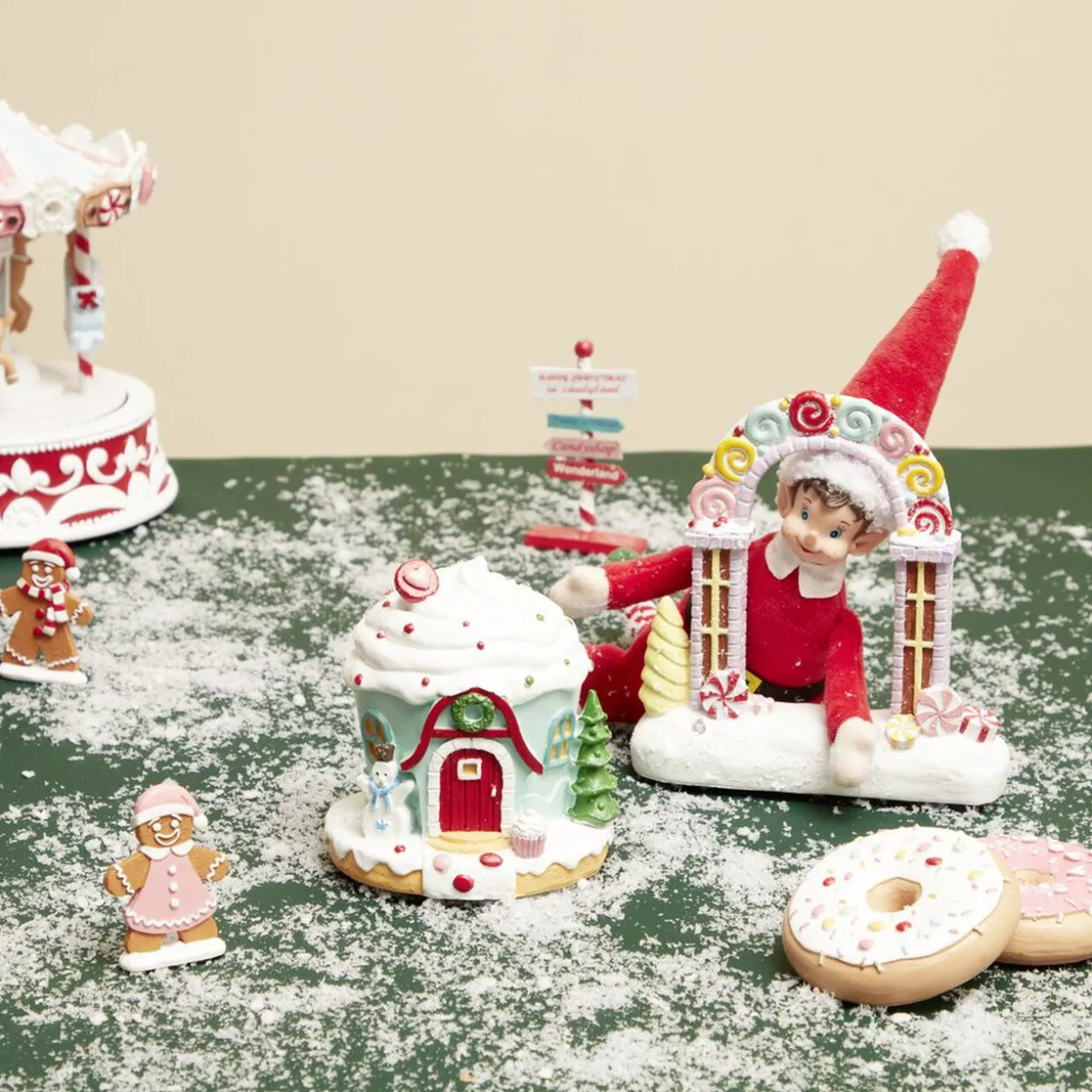 Arche lumineuse à poser pour village animé de Noël