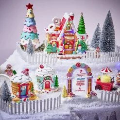 Arche lumineuse à poser pour village animé de Noël