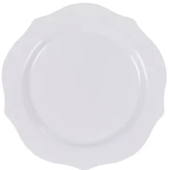 Assiette à dessert blanche contour design antique x6