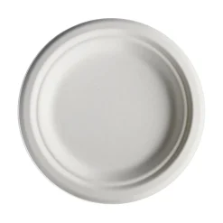 Assiette à dessert ronde en canne à sucre x12