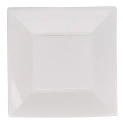 Assiette carrée 18x18 cm design incurvé blanc x6