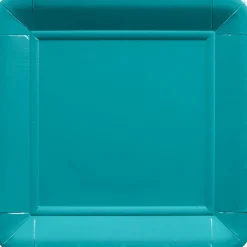 Assiette en carton bleu caraïbe x8