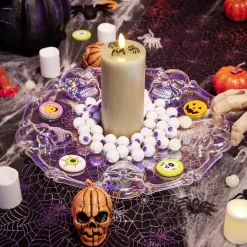 Assiette Halloween transparente crâne