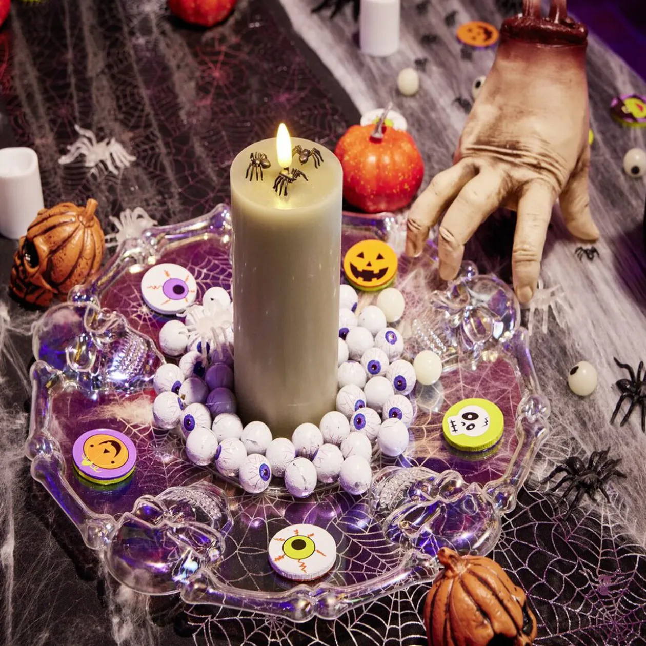 Assiette Halloween transparente crâne