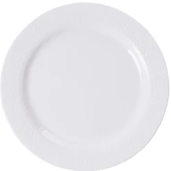 Assiette plate blanche design effet martelé x6