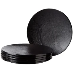 Assiette plate effet ardoise x6