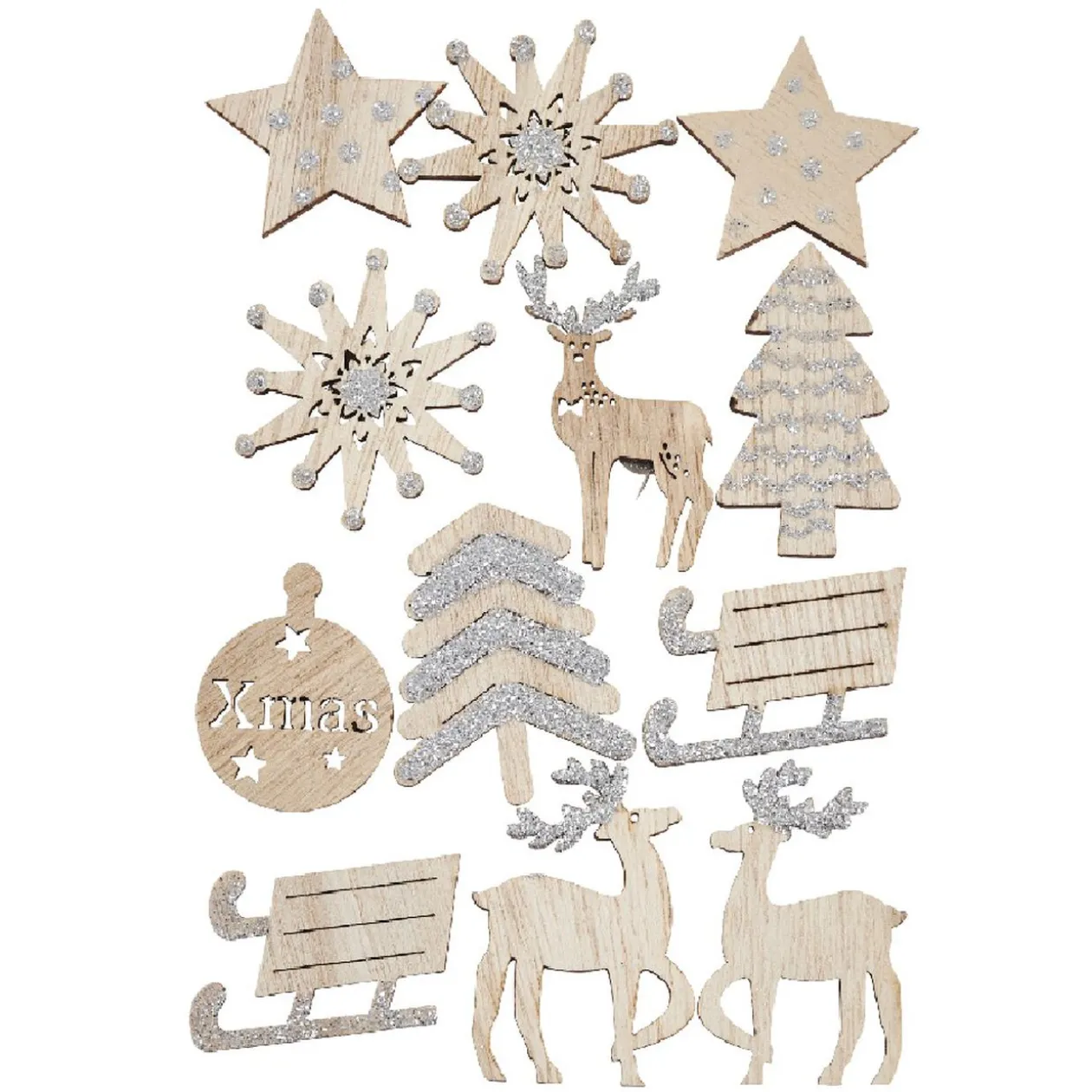 Autocollants thème Noël argentés