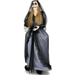 Automate vieille mariée animée et sonore Halloween 165cm
