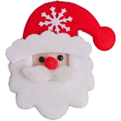 Badge lumineux Noël rouge et blanc - 4 modèles