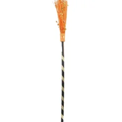 Balai sorcière Halloween fluo décor étoile H93 cm