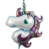 Ballon alu fée licorne bleuté H100cm