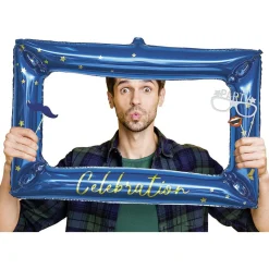 Ballon alu forme cadre photo avec accessoires photobooth 10 personnes