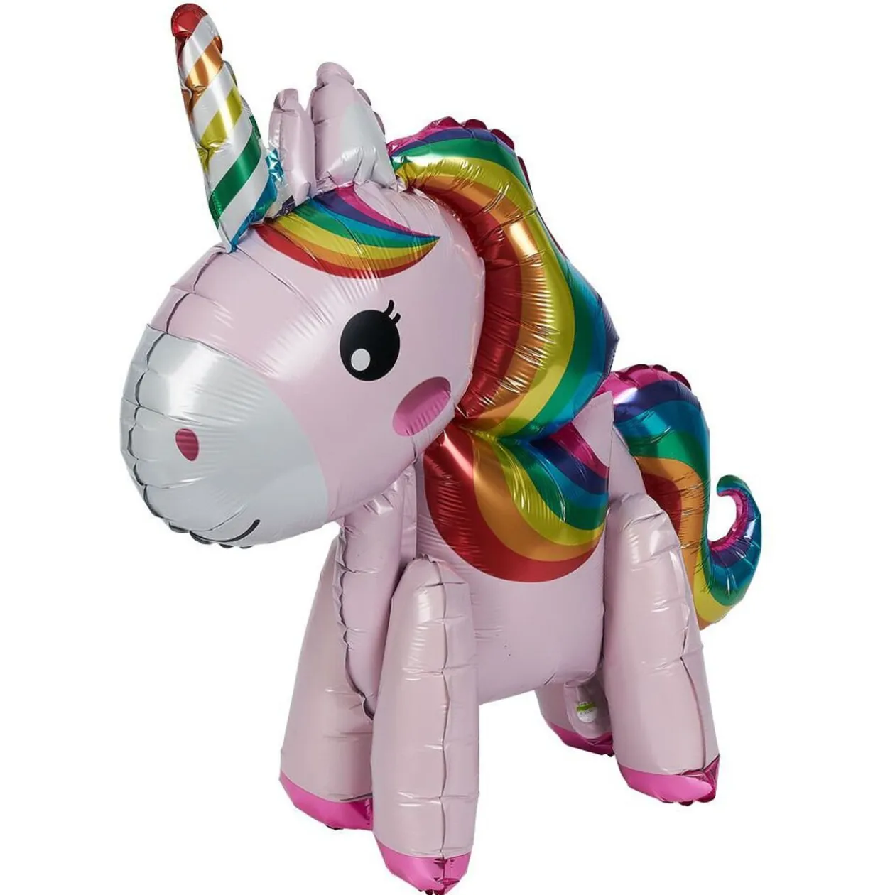 Ballon alu licorne rose et multicolore H56cm