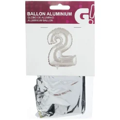 Ballon chiffre 2 aluminium