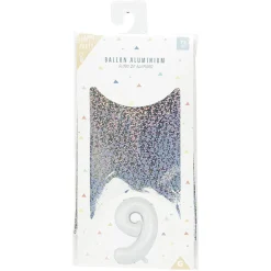 Ballon chiffre 9 en alu doré ou argenté