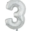 Ballon chiffre 3 en aluminium