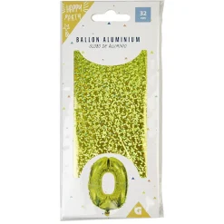 Ballon chiffre 0 noir argenté ou doré