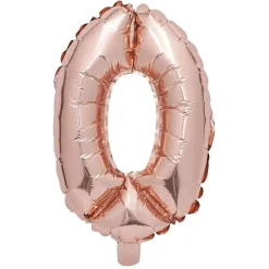 Ballon chiffre 0 rose gold 33cm
