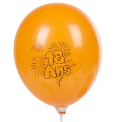 Ballon de baudruche anniversaire 18 ans multicolore x10
