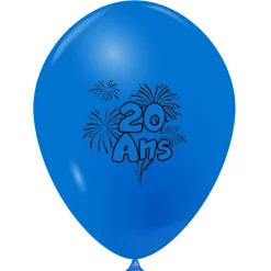 Ballon de baudruche anniversaire 20 ans multicolore x10