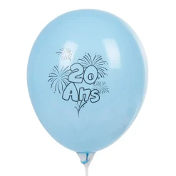 Ballon de baudruche anniversaire 20 ans multicolore x10
