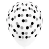 Ballon de baudruche blanc motif pois gris et noir x8