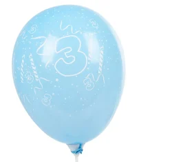 Ballon de baudruche chiffre 3 multicolore x8