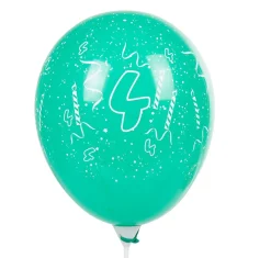 Ballon de baudruche chiffre 4 multicolore x8