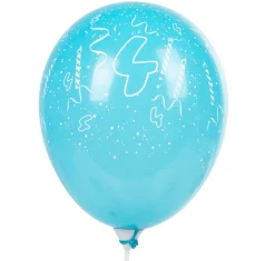 Ballon de baudruche chiffre 4 multicolore x8