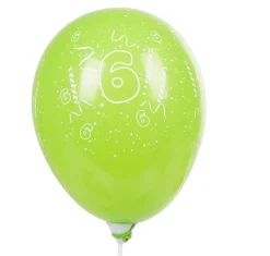 Ballon de baudruche chiffre 6 multicolore x8