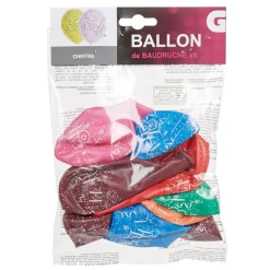 Ballon de baudruche chiffre 8 multicolore x8