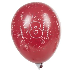 Ballon de baudruche chiffre 8 multicolore x8