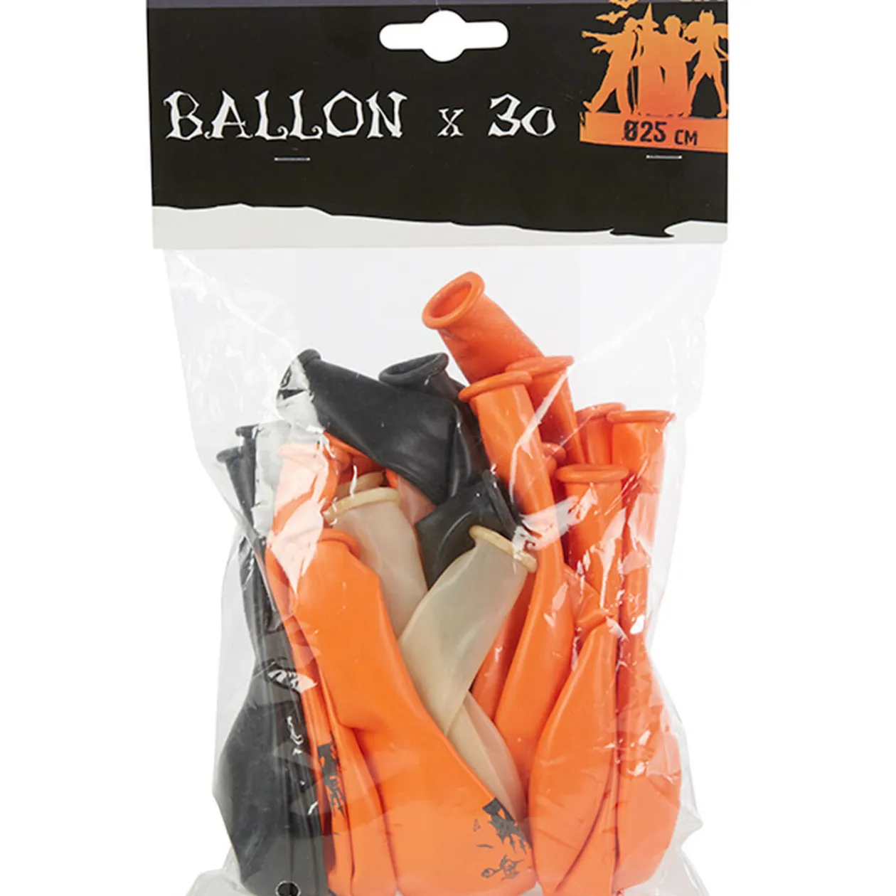 Ballon de baudruche noir et orange Halloween x30