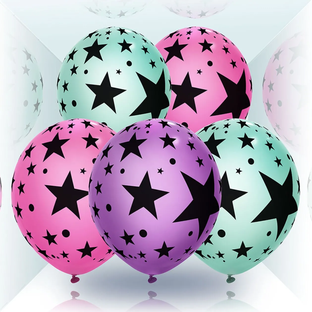 Ballon lumineux LED Illooms motifs étoiles x5