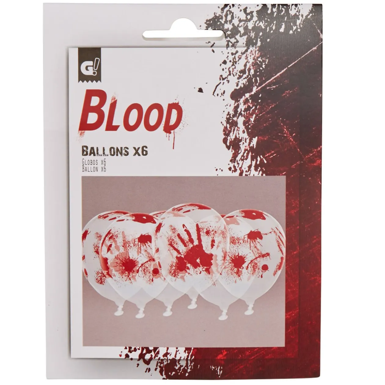 Ballons transparents Blood x6