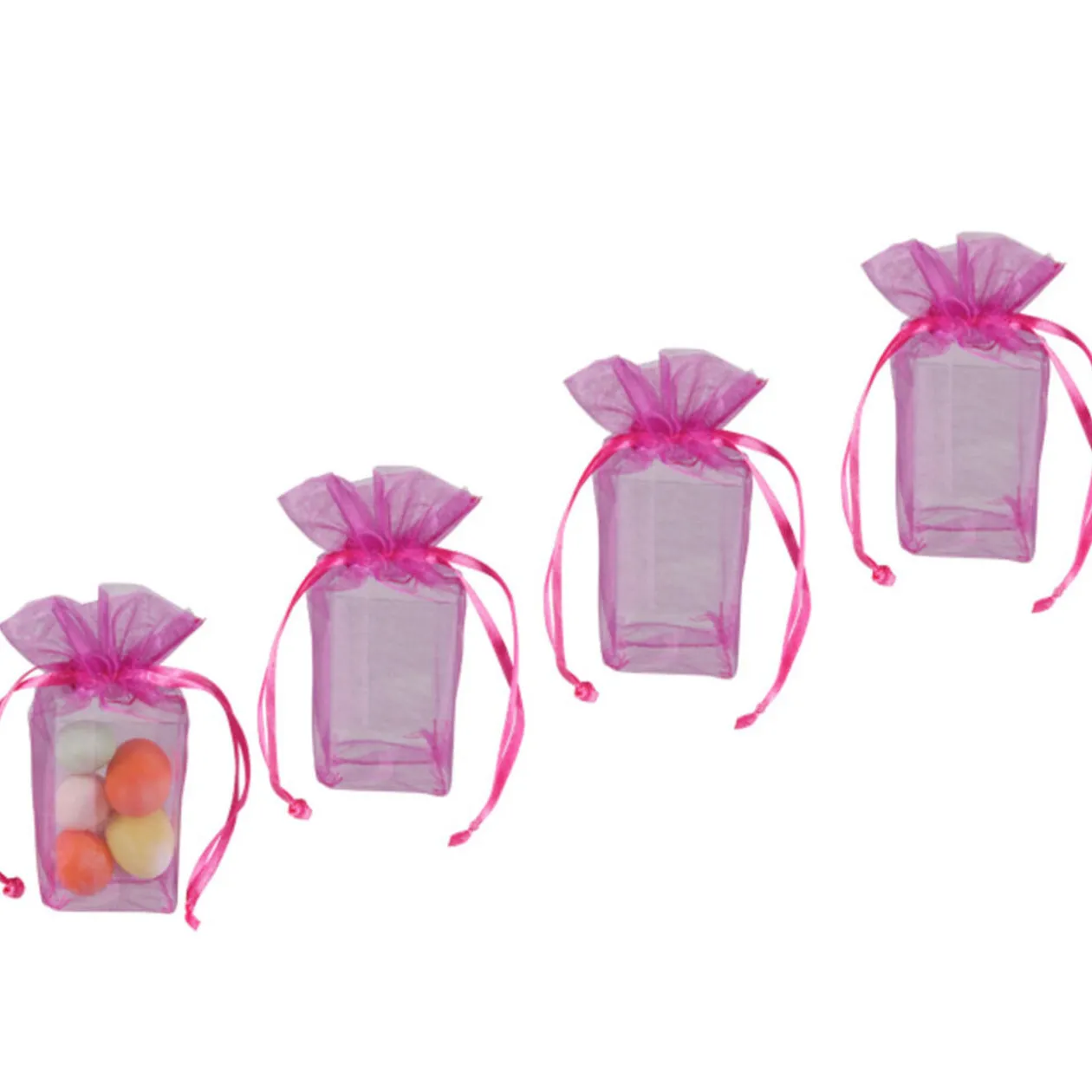 Ballotin à dragées rose fuchsia x4