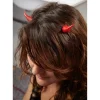 Barrette corne de diable rouge x2