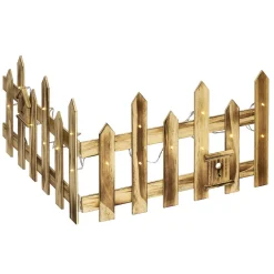 Barrière en bois lumineuse clôture de Noël 18 LED blanc chaud