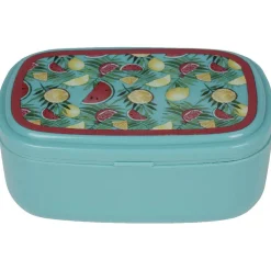 Bento bleu décor fruits exotiques