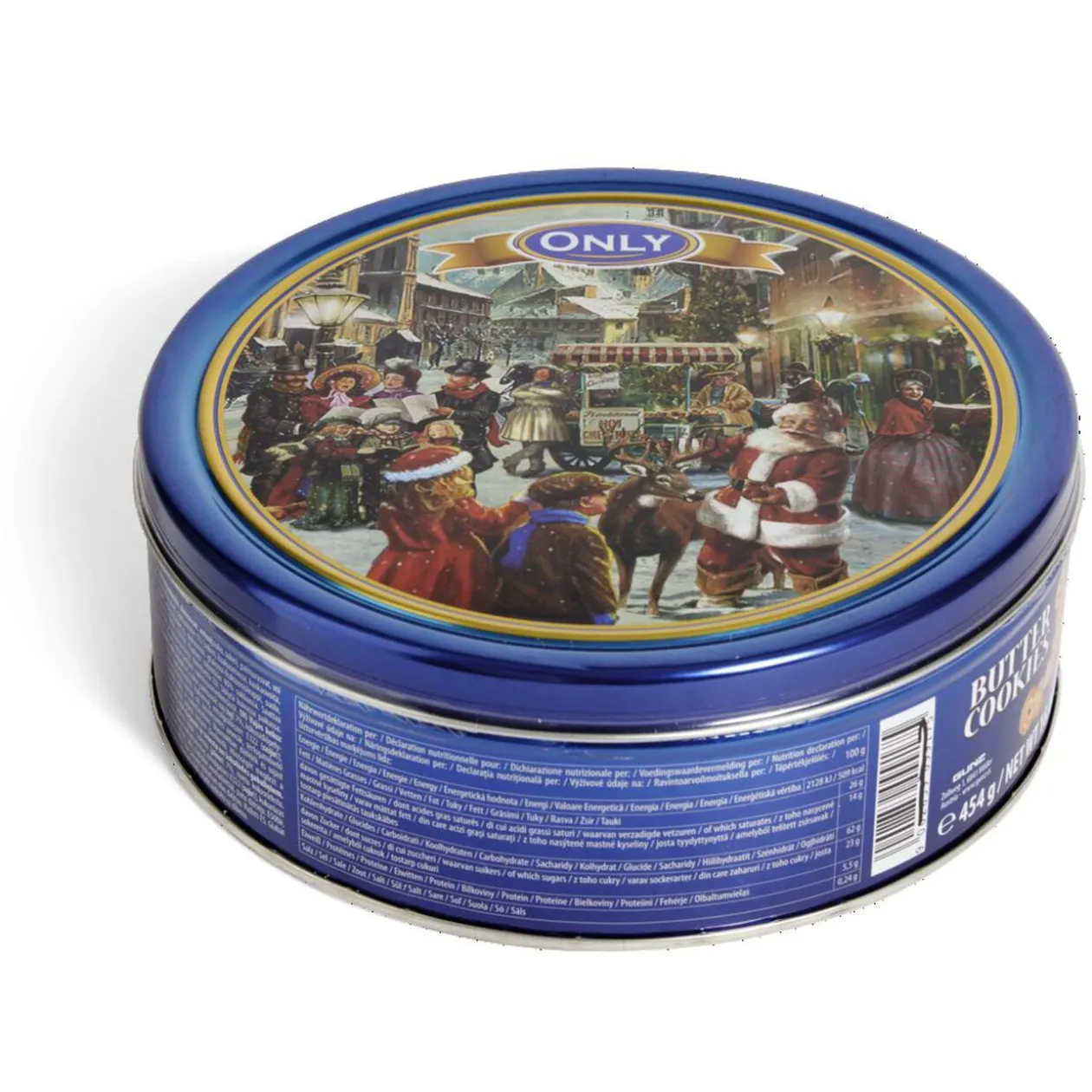 Biscuit au beurre dans une boite métal décor Noël 454Gr