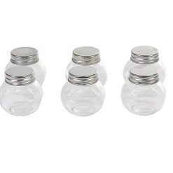 Bocal à dragées en verre avec bouchon métal x6
