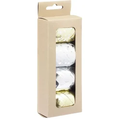 Bolduc métallisé blanc doré argenté x4