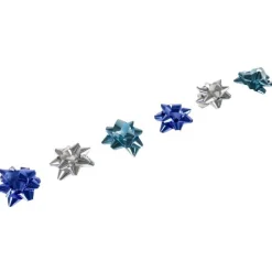 Bolduc noeud et papier cadeau argenté bleu