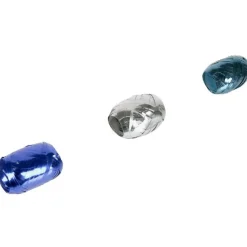 Bolduc noeud et papier cadeau argenté bleu