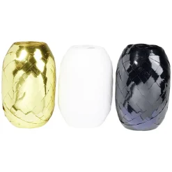 Bolduc Noël noir blanc doré L.10m x3