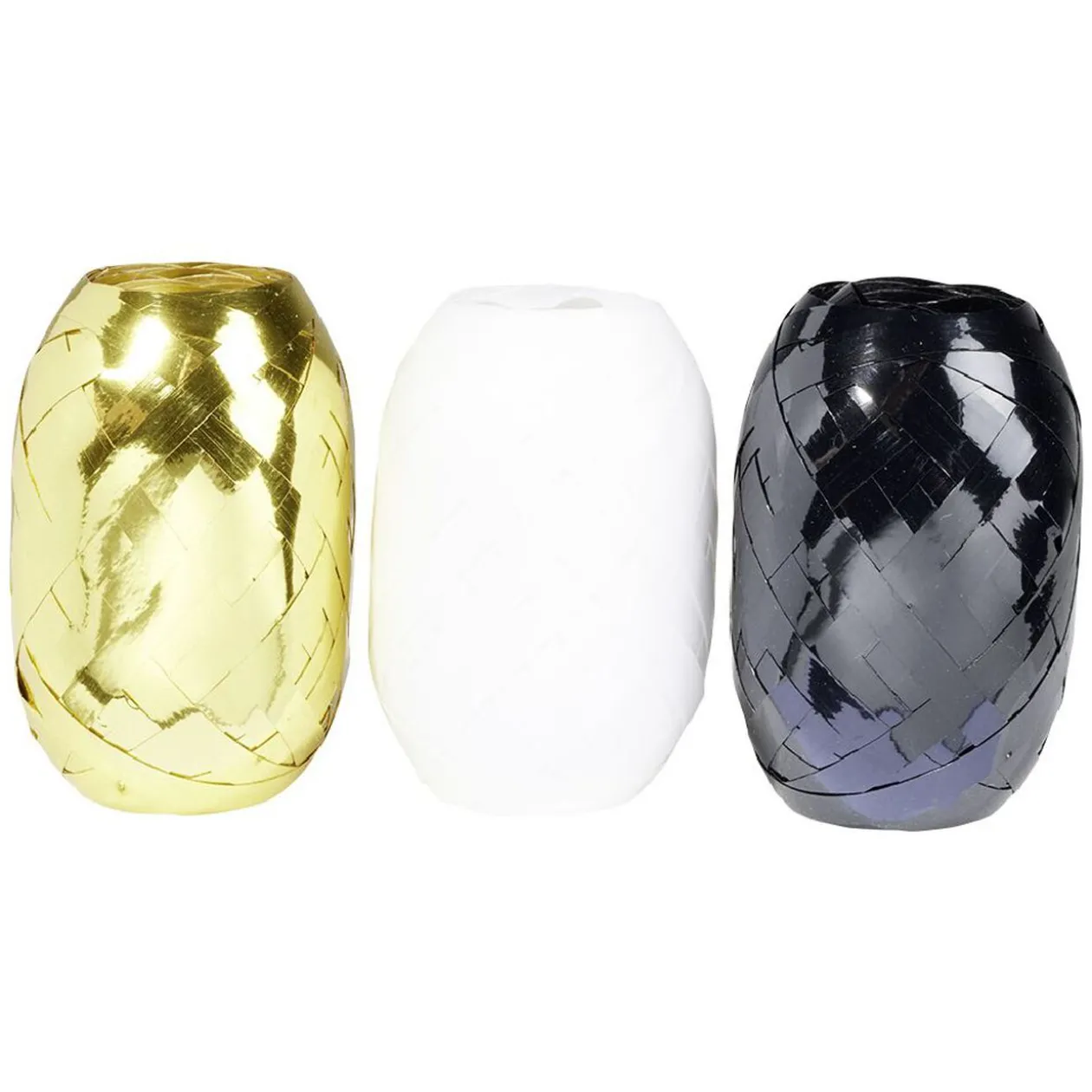 Bolduc Noël noir blanc doré L.10m x3