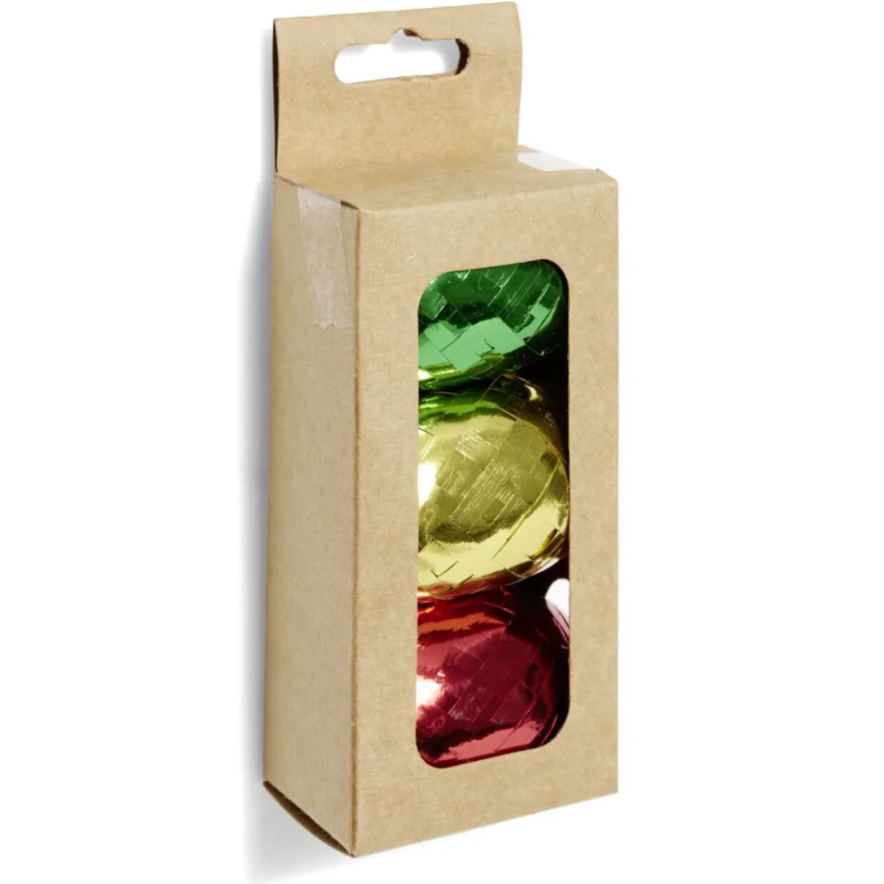 Bolduc Noël vert rouge et doré brillant x3