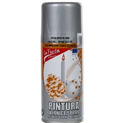 Bombe spray déco de Noël argentée