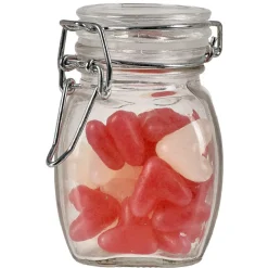 Bonbon bocal coeur Rose et Blanc 90g